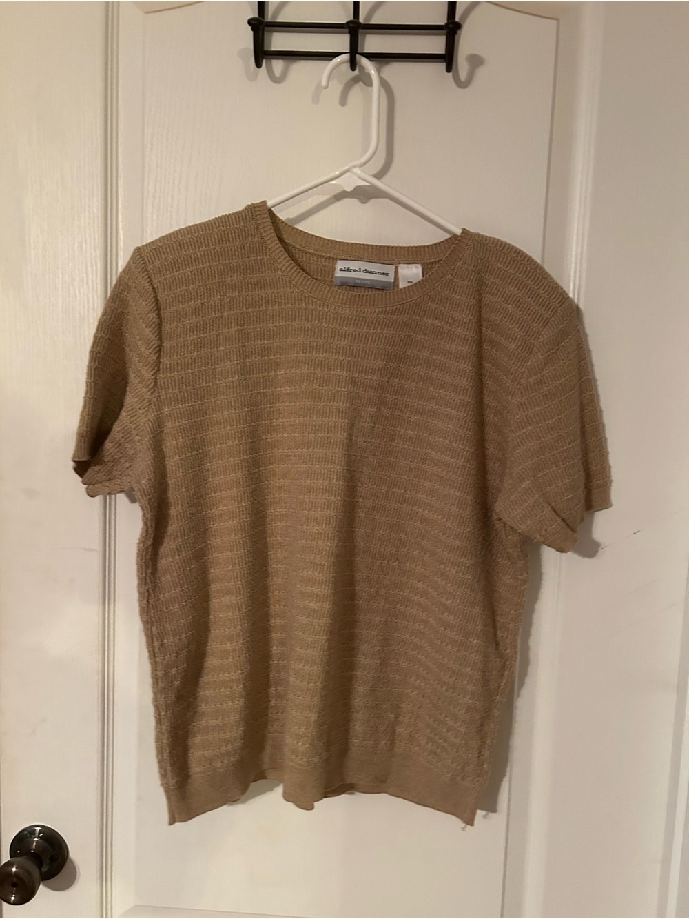 Alfred Dunner Camel Textured Short Sleeve Knit Top